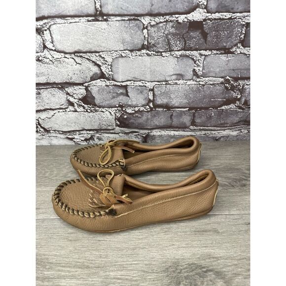 Minnetonka Moccasins Brown Leather Driving Moccasin Loafers Women Sz 6M US/36EU - Picture 14 of 16